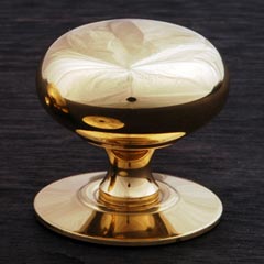 RK International [CK-3217-T] Hollow Brass Cabinet Knob - Small Hollow Round w/ Detachable Back Plate - Polished Brass Finish - 1 1/4" Dia.