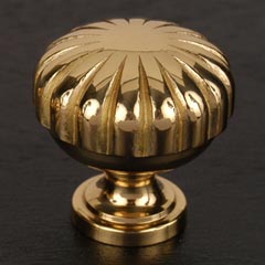 RK International [CK-3250-T] Solid Brass Cabinet Knob - Smooth Melon - Polished Brass Finish - 1 1/4&quot; Dia.