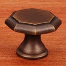 RK International [CK-3252-AE] Solid Brass Cabinet Knob - Octagonal - Antique English Finish - 1 1/4" Dia.