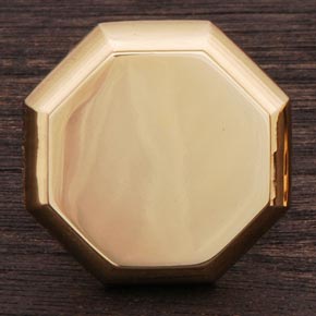 RK International [CK-3252-B] Solid Brass Cabinet Knob - Octagonal - Polished Brass Finish - 1 1/4" Dia.