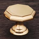 RK International [CK-3252-B] Solid Brass Cabinet Knob - Octagonal - Polished Brass Finish - 1 1/4&quot; Dia.