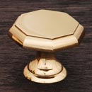 RK International [CK-3252-B] Solid Brass Cabinet Knob - Octagonal - Polished Brass Finish - 1 1/4" Dia.