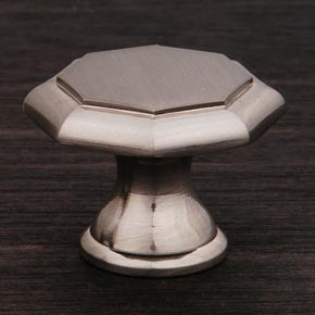 RK International [CK-3252-P] Solid Brass Cabinet Knob - Octagonal - Pewter Finish - 1 1/4" Dia.