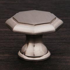 RK International [CK-3252-P] Solid Brass Cabinet Knob - Octagonal - Satin Nickel Finish - 1 1/4" Dia.