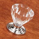 RK International [CK-3AC-C] Acrylic Cabinet Knob - Acrylic Diamond Cut - Polished Chrome Stem - 1 1/4&quot; Dia.