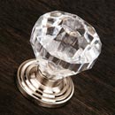 RK International [CK-3AC-P] Acrylic Cabinet Knob - Acrylic Diamond Cut - Satin Nickel Stem - 1 1/4" Dia.