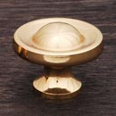 RK International [CK-414-B] Solid Brass Cabinet Knob - French Contoured - Polished Brass Finish - 1 1/4" Dia.