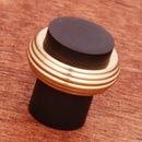 RK International [CK-4214-BRB] Solid Brass Cabinet Knob - Solid Swirl Rod - Oil Rubbed Bronze &amp; Polished Brass Finish - 1 1/4&quot; Dia.