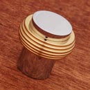 RK International [CK-4214-CB] Solid Brass Cabinet Knob - Solid Swirl Rod - Polished Chrome & Polished Brass Finish - 1 1/4" Dia.