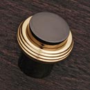 RK International [CK-4214-NB] Solid Brass Cabinet Knob - Solid Swirl Rod - Black Nickel & Polished Brass Finish - 1 1/4" Dia.