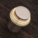 RK International [CK-4214-PWB] Solid Brass Cabinet Knob - Solid Swirl Rod - Satin Nickel & Polished Brass Finish - 1 1/4" Dia.
