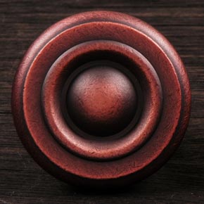 RK International [CK-4243-DC] Solid Brass Cabinet Knob - Large Solid Georgian - Distressed Copper Finish - 1 1/2" Dia.