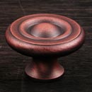 RK International [CK-4243-DC] Solid Brass Cabinet Knob - Large Solid Georgian - Distressed Copper Finish - 1 1/2&quot; Dia.