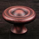 RK International [CK-4243-DC] Solid Brass Cabinet Knob - Large Solid Georgian - Distressed Copper Finish - 1 1/2" Dia.