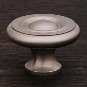 RK International [CK-4243-P] Solid Brass Cabinet Knob - Large Solid Georgian - Pewter Finish - 1 1/2" Dia.