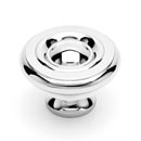 RK International [CK-4243-PN] Solid Brass Cabinet Knob - Large Solid Georgian - Polished Nickel Finish - 1 1/2&quot; Dia.