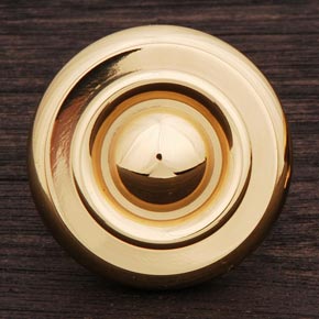 RK International [CK-4243] Solid Brass Cabinet Knob - Large Solid Georgian - Polished Brass Finish - 1 1/2" Dia.