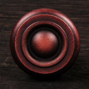 RK International [CK-4244-DC] Solid Brass Cabinet Knob - Small Solid Georgian - Distressed Copper Finish - 1 1/4" Dia.