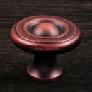 RK International [CK-4244-DC] Solid Brass Cabinet Knob - Small Solid Georgian - Distressed Copper Finish - 1 1/4&quot; Dia.