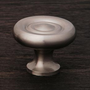 RK International [CK-4244-P] Solid Brass Cabinet Knob - Small Solid Georgian - Pewter Finish - 1 1/4" Dia.