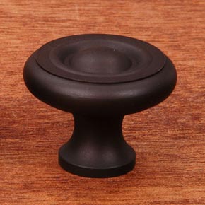 RK International [CK-4244-Rb] Solid Brass Cabinet Knob - Small Solid Georgian - Oil Rubbed Bronze Finish - 1 1/4" Dia.