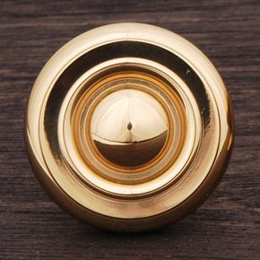 RK International [CK-4244] Solid Brass Cabinet Knob - Small Solid Georgian - Polished Brass Finish - 1 1/4" Dia.