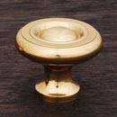 RK International [CK-4244] Solid Brass Cabinet Knob - Small Solid Georgian - Polished Brass Finish - 1 1/4&quot; Dia.