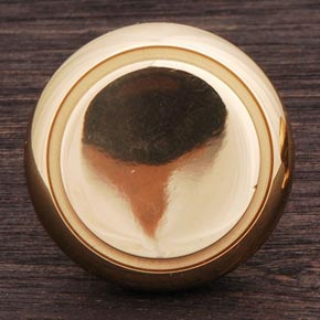 RK International [CK-5214-B] Solid Brass Cabinet Knob - Plain w/ Flat Brass Insert - Polished Brass Finish - 1 1/4" Dia.