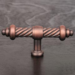 RK International [CK-701-DC] Solid Brass Cabinet Knob - Large Twisted - Distressed Copper Finish - 3 3/4&quot; L