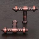 RK International [CK-702-DC] Solid Brass Cabinet Knob - Small Twisted - Distressed Copper Finish - 2&quot; L