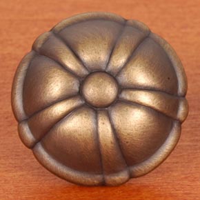 RK International [CK-703-AE] Solid Brass Cabinet Knob - Large Petal - Antique English Finish - 1 1/2" Dia.