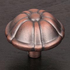 RK International [CK-703-DC] Solid Brass Cabinet Knob - Large Petal - Distressed Copper Finish - 1 1/2" Dia.