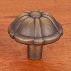 RK International [CK-704-AE] Solid Brass Cabinet Knob - Small Petal - Antique English Finish - 1 1/4&quot; Dia.