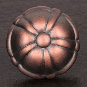 RK International [CK-704-DC] Solid Brass Cabinet Knob - Small Petal - Distressed Copper Finish - 1 1/4" Dia.