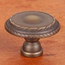 RK International [CK-705-AE] Solid Brass Cabinet Knob - Large Double Roped Edge - Antique English Finish - 1 1/2" Dia.