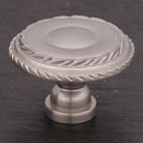 RK International [CK-705-P] Solid Brass Cabinet Knob - Large Double Roped Edge - Satin Nickel Finish - 1 1/2&quot; Dia.
