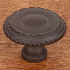 RK International [CK-705-RB] Solid Brass Cabinet Knob - Large Double Roped Edge - Oil Rubbed Bronze Finish - 1 1/2&quot; Dia.