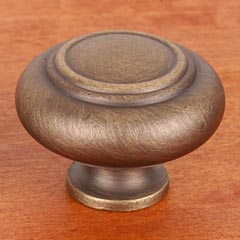 RK International [CK-707-AE] Solid Brass Cabinet Knob - Large Double Ringed - Antique English Finish - 1 1/2&quot; Dia.