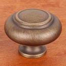 RK International [CK-707-AE] Solid Brass Cabinet Knob - Large Double Ringed - Antique English Finish - 1 1/2" Dia.