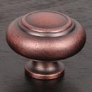 RK International [CK-707-DC] Solid Brass Cabinet Knob - Large Double Ringed - Distressed Copper Finish - 1 1/2" Dia.