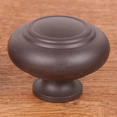 RK International [CK-707-RB] Solid Brass Cabinet Knob - Large Double Ringed - Oil Rubbed Bronze Finish - 1 1/2&quot; Dia.