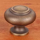 RK International [CK-708-AE] Solid Brass Cabinet Knob - Small Double Ringed - Antique English Finish - 1 1/4" Dia.