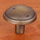 RK International [CK-711-AE] Solid Brass Cabinet Knob - Distressed Mushroom w/ Ring Edge - Antique English Finish - 1 3/8" Dia.