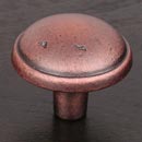RK International [CK-711-DC] Solid Brass Cabinet Knob - Distressed Mushroom w/ Ring Edge - Distressed Copper Finish - 1 3/8" Dia.