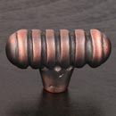 RK International [CK-713-DC] Solid Brass Cabinet Knob - Distressed Large Ribbed - Distressed Copper Finish - 1 13/16" L