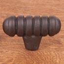 RK International [CK-713-RB] Solid Brass Cabinet Knob - Distressed Large Ribbed - Oil Rubbed Bronze Finish - 1 13/16&quot; L