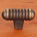 RK International [CK-714-AE] Solid Brass Cabinet Knob - Distressed Small Ribbed - Antique English Finish - 1 9/16" L