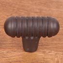 RK International [CK-714-RB] Solid Brass Cabinet Knob - Distressed Small Ribbed - Oil Rubbed Bronze Finish - 1 9/16&quot; L