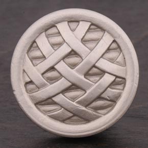 RK International [CK-751-P] Solid Brass Cabinet Knob - Large Cross-Hatched - Pewter Finish - 1 1/2" Dia.