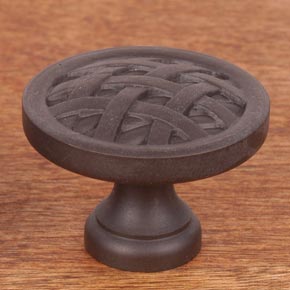 RK International [CK-751-RB] Solid Brass Cabinet Knob - Large Cross-Hatched - Oil Rubbed Bronze Finish - 1 1/2" Dia.
